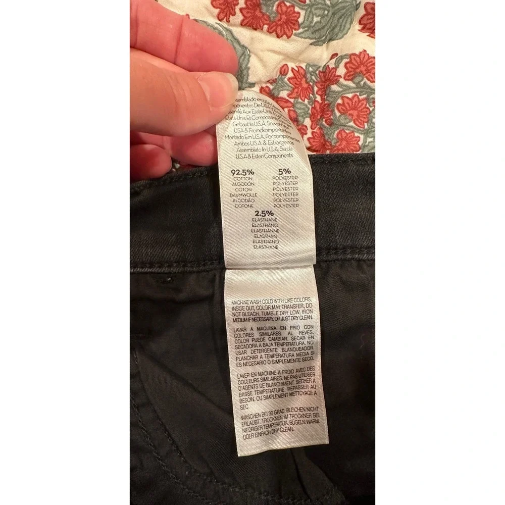 Mother Hustler Ankle Fray Jeans Not Guilty Black High Rise Flare Size 28